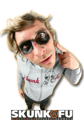skunk fu comic boys hooded zipper sprayer small