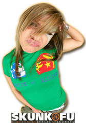 skunk fu comic girls tshirt allstars small