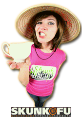 skunk fu comic girls tshirt fucking lucky small