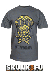 skunk fu product boys tshirt dog out grau small